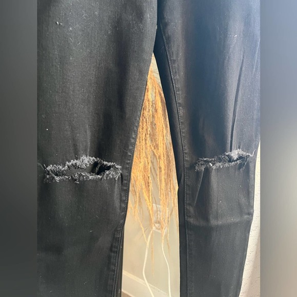 NWT One Teaspoon Freebirds High Waist Skinny Jeans Size 27 Black Distressed - Picture 6 of 10